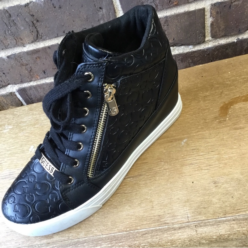 Guess Womens Bending Black Round Toe Lace Up Casual Sneaker Shoes Size 9 M